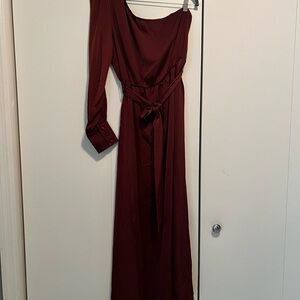 Elegant Burgundy Women's Dress
